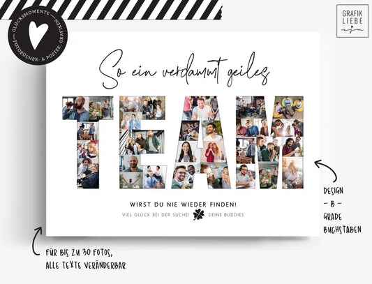 Fotocollage TEAM  Poster für Firmenjubiläum