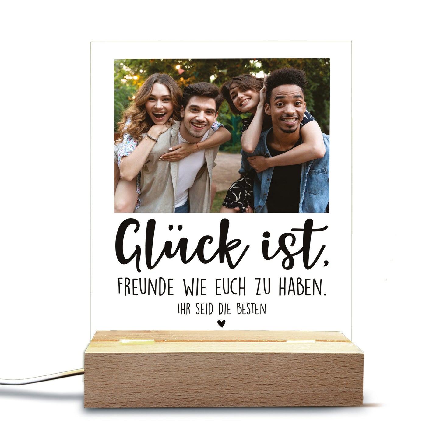 Personalisierte LED-Lampe mit Foto & Wunschtext(14.5cmX18.5cm)