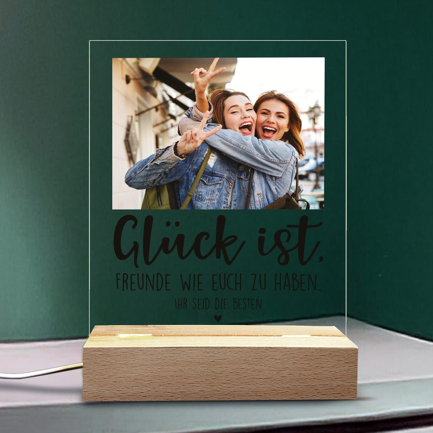 Personalisierte LED-Lampe mit Foto & Wunschtext(14.5cmX18.5cm)