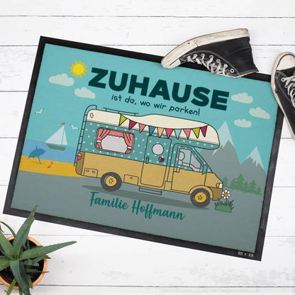 Bedruckte Fußmatte mit Wohnmobil